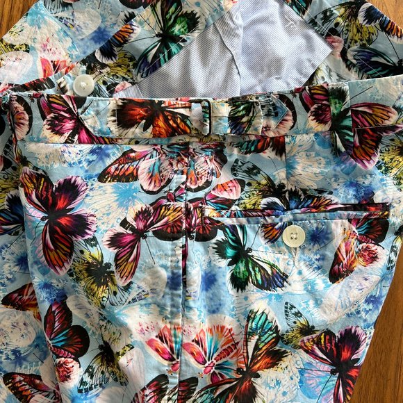 Custom Cotton Blue Butterfly Print Trousers - 30 waist - Picture 3 of 6